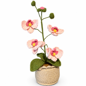Pink Orchid mini pot crochet